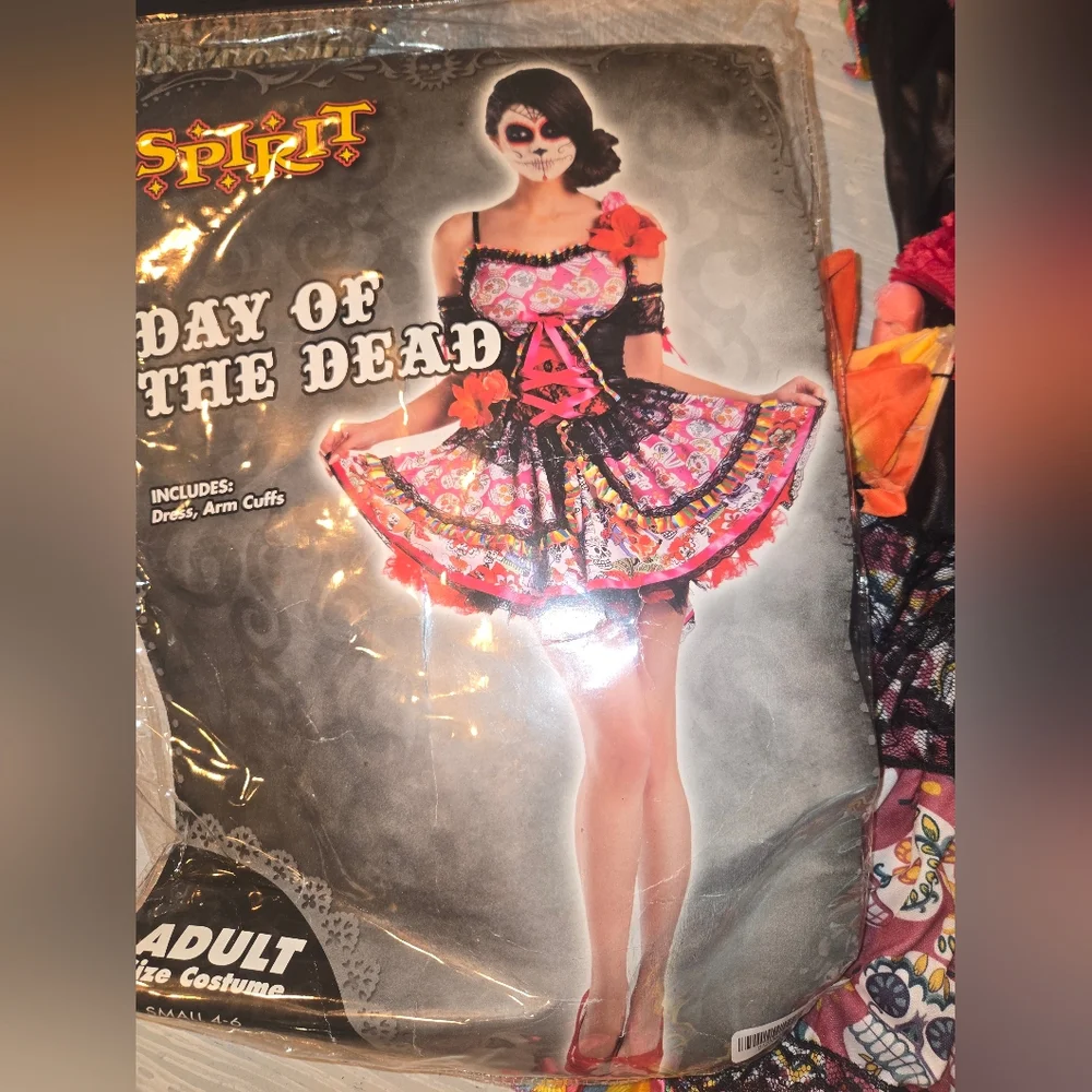 Colorful Day of the Dead Womens S Costume Spirit New - Picture 2 of 6